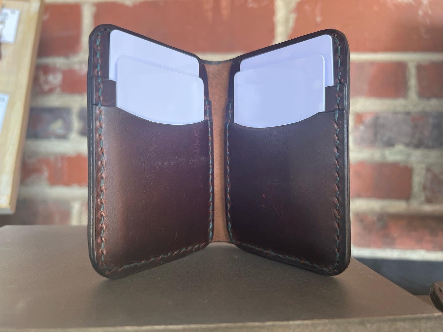 Vertical Leather Bifold Wallet