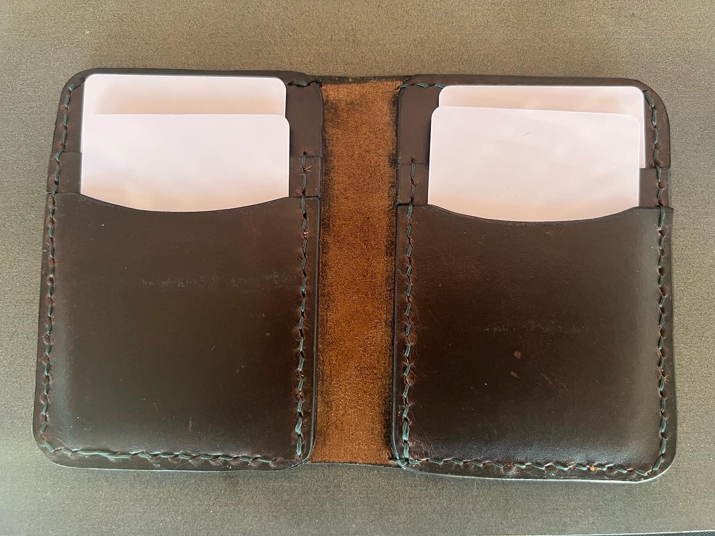 Vertical Leather Bifold Wallet